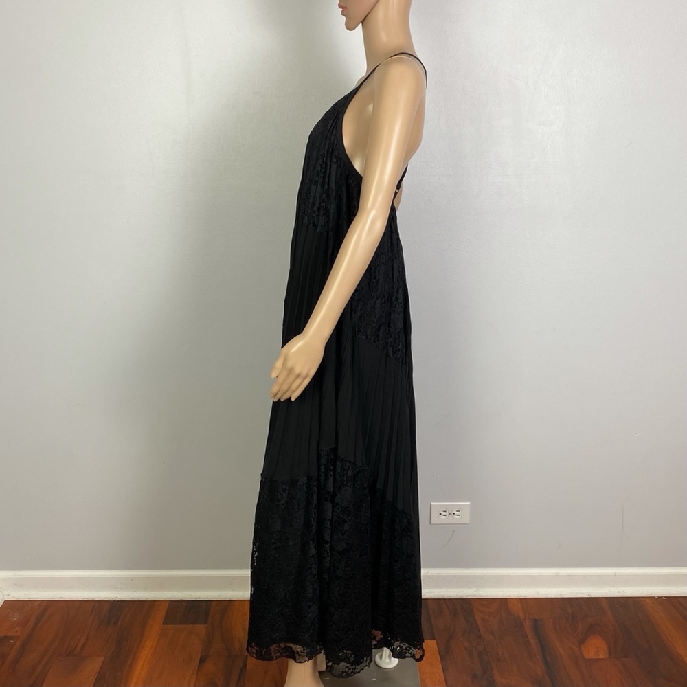 NEW DEREK LAM 10 CROSBY BLACK PLEATED MAXI DRESS - Picture 4 of 7